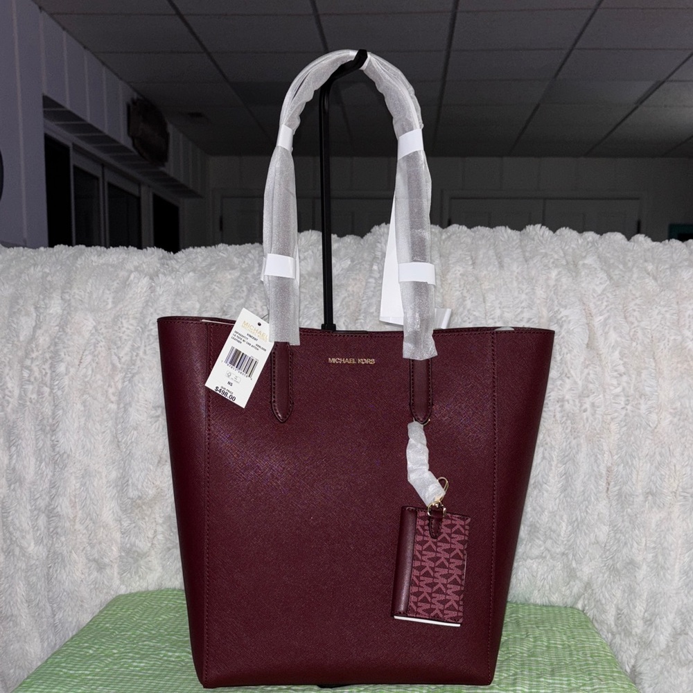 Michael Kors Burgundy Tote Bag
